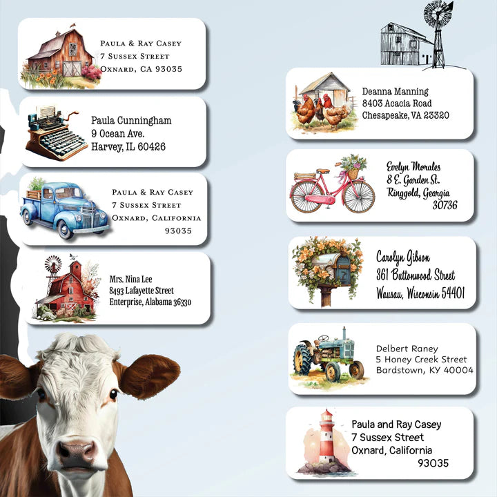 Vintage Scenes Return Address Labels