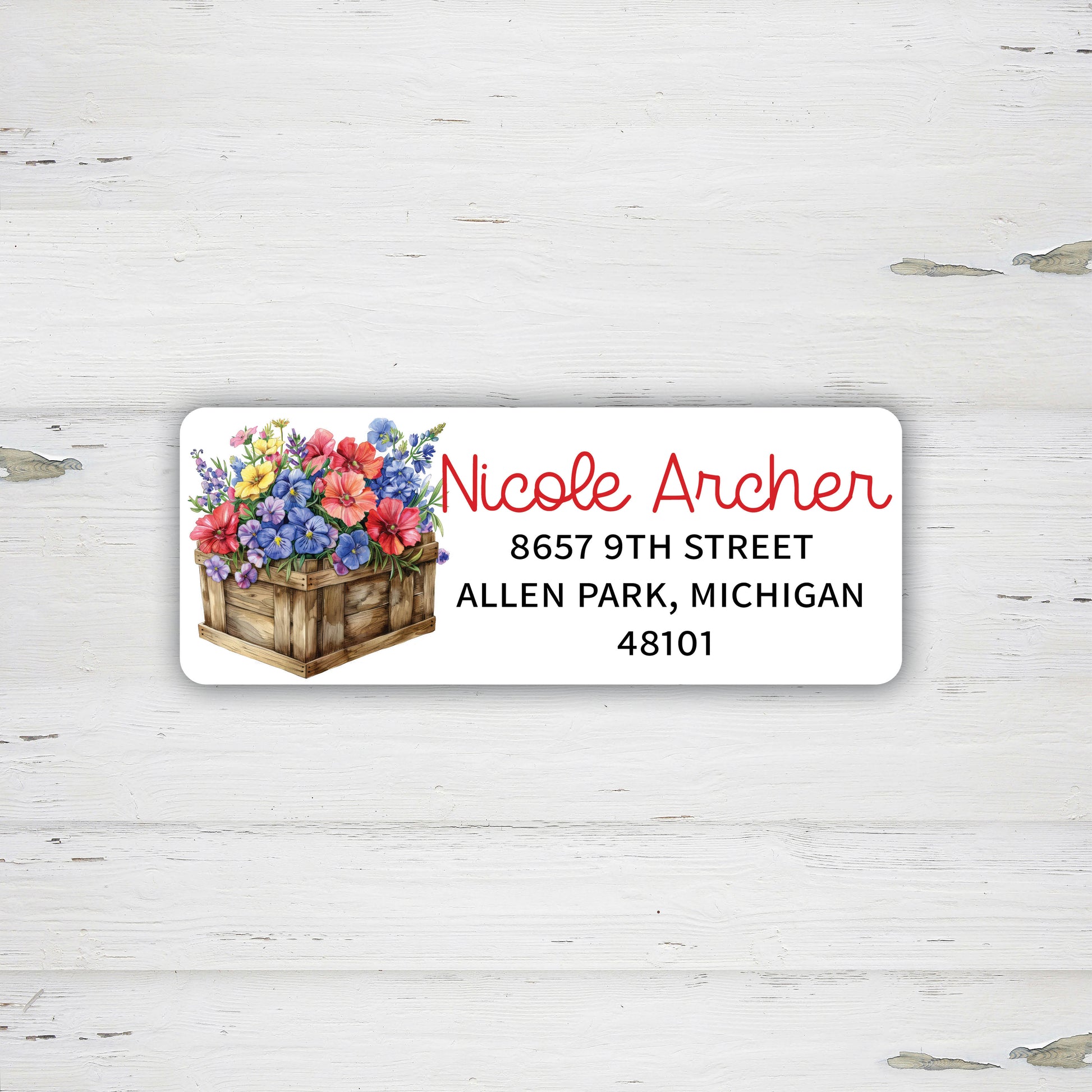 crate of flowers return address labels